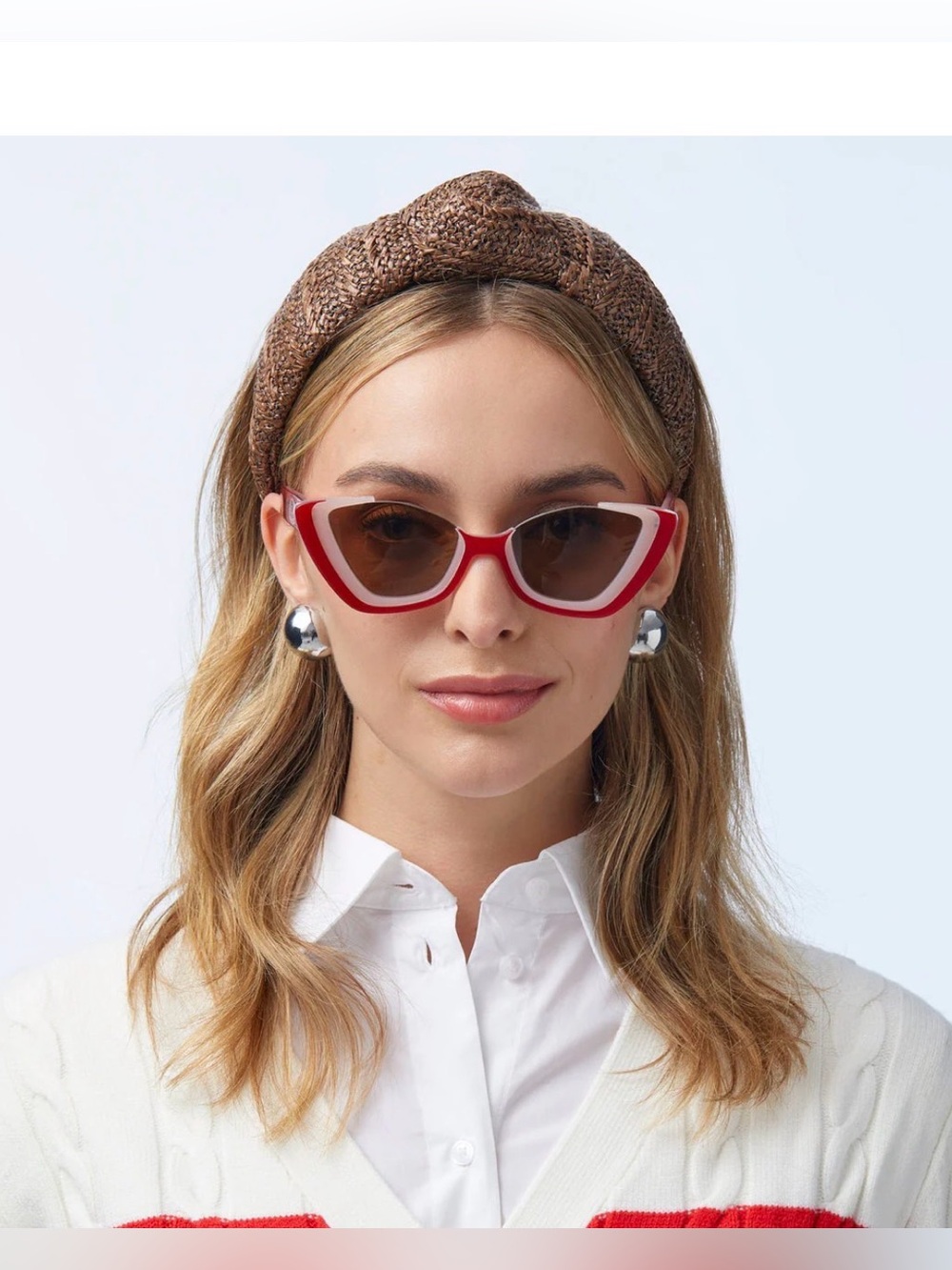 LELE SADOUGHI  Chocolate Brown Braided Padded Headband